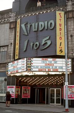 the marquee for studio no 5 is lit up