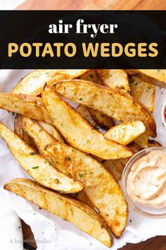 air fryer potato wedges with dipping sauce