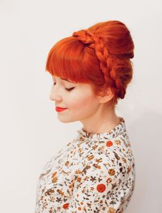 No tease braided bouffant (click-through for tutorial) Diy Wedding Hair, New Short Haircuts, Clear Hair, A Beautiful Mess, Look Short, Beautiful Mess, Braids For Long Hair, Everyday Hairstyles, Orange Hair