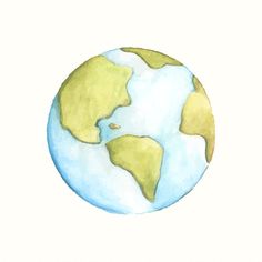 a watercolor drawing of the earth