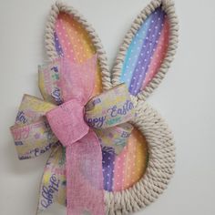 an easter decoration made out of rope and fabric