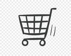 a black and white shopping cart icon