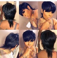 Fashion human hair wigs. Mullet Wigs, Short Hair Mohawk, Short Quick Weave Hairstyles, 27 Piece Hairstyles, Real Human Hair Wigs, Bangs For Black Women, Short Weave Hairstyles, Lob Haircuts, Pixie Cut Wigs