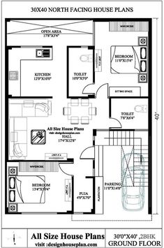 the floor plan for a home with three bedroom and two bathrooms