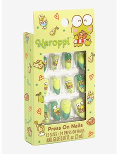 Kerropi Nail Designs, Sanrio Style, Sanrio Keroppi, Punk Nails, Hello Kitty Themes, Princess And The Frog, Princess Tiana, Dream Gift, Rollerball Perfume