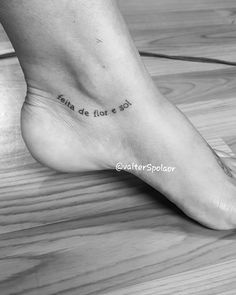 a person with a small tattoo on their foot that says, i'm not to be