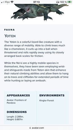 an info sheet describing the different types of animals