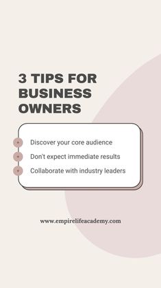 the three tips for business owners