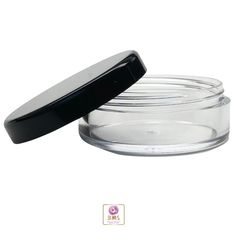 "50 COSMETIC JARS CLEAR PLASTIC BEAUTY CONTAINERS WITH BLACK THREADED CAP - 20 GRAM     * Physical size: approximately 3/4\" Tall (with the cap on) and 2\" diameter     * Capacity: approximately 0.667 fl. oz.     * Cap: screw-on type     * Material: Polystyrene (PS) Plastic     * Sifters: Available (sold separately) * For wholesale bulk pricing, visit our wholesale site *" Makeup Storage Containers, Makeup Jars, Lip Balm Containers, Clear Plastic Containers, Makeup Supplies, Beads Craft, Cosmetic Items, Body Powder, Cosmetic Containers