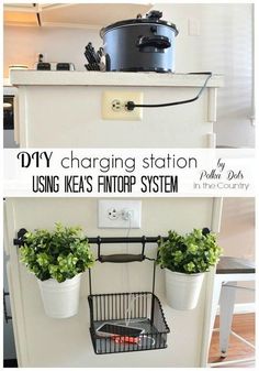 an old refrigerator is transformed into a diy charging station for plants and kitchen appliances