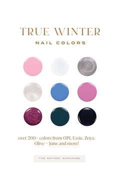 Cool Winter Nail Colors, True Winter Nail Colors, Clear Winter Palette, Winter Pallet, True Winter Palette, True Winter Makeup, Hoc Winter, Color Analysis Winter, Fashion Philosophy