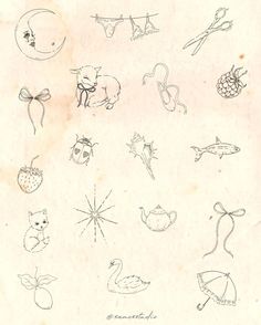 an old paper with some drawings on it