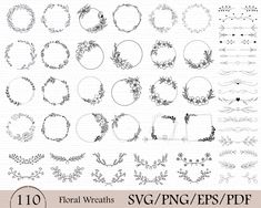 floral wreaths svg and png files