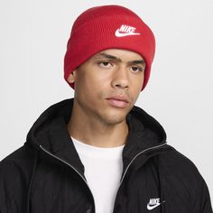 This classic beanie has a casual mid-depth design and supersoft knit construction. Red Beanie For Outdoor, Classic Red Beanie Hat, Orange Adjustable Beanie Hat, Orange Beanie Hat, Red Beanie Hat, Red Outdoor Beanie Cap, Nike Hat, Red Beanie, White Beanies