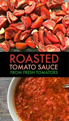 roasted tomato sauce from fresh tomatoes in a bowl