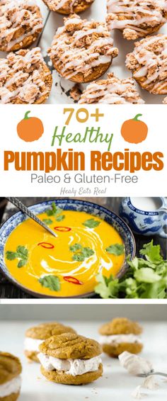 healthy pumpkin recipes with text overlay