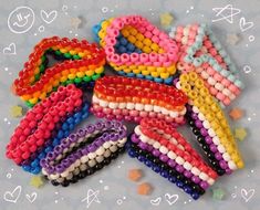 Kandi Shoes, Kandi Aesthetic, Kandi Patterns Cuff, Emo Kandi, Kandi Cuff Ideas, Pride Kandi, Scene Bracelets, Scene Kandi, Bracelets Kandi