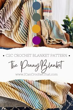 crochet blanket pattern with text overlay that reads, the pennyy blanket