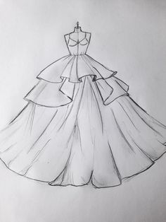 a drawing of a dress on a mannequin