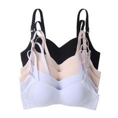 PRICES MAY VARY. Get 6 pcs Wire free bras at one fixed price Standard USA Bra Size available Full Cup Bras As Picture Show with No Wire Comfortable wireless cup with Full coverage and extra siding for better support Hand Wash for best care; lightly padded cup for everyday use You will get 6 pcs bras with 6 different colors as shown on image at one price. The cup is molded cup with full coverage with no wire. It is supportive and comfortable for everyday use. Bra Image, Cute Bras, Comfortable Bras, Everyday Bra, Dress Up Outfits, Kids Luggage, Outdoor Woman, Bra Lingerie, Bra Sizes