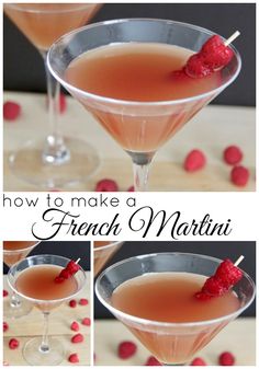 how to make a french martini with fresh raspberries in the garnish