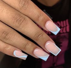 Acrylic Toe Nails, Blue Acrylic Nails, Colored Acrylic Nails, Girly Acrylic Nails, French Tip Acrylic Nails, Her Nails, Work Nails, Short Square Acrylic Nails, Long Acrylic Nails Coffin