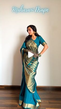 Blouse For Kanjivaram Sarees, Marati Sarees Look, Front Pallu Saree Draping, Mysore Silk Saree Blouse Designs, Royal Saree, Gajji Silk Saree, Trending Blouse, Saree Drapes, Crepe Silk Sarees