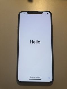 an iphone with the word hello on it