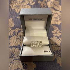 Beautiful Ring Would Make A Perfect Gift. Brand New In Box. Silver Finish With White Stones. Size 8. Elegant, High Price Appearance With A Costume Price Tag. Anchor Rings, Rhinestone Costumes, Costume Rings, White Stones, Birthday Ring, Chunky Rings, Cubic Zirconia Rings, Emma Stone, Box Color