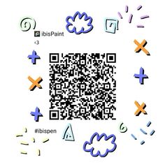 the qr code is displayed in front of an image of clouds, crosses and other symbols