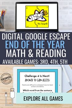 an advertisement for the end of the year math and reading contest, which is now available