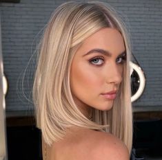 Angled Mid Length Hair, One Length Collar Bone Hair, Straight Lob Hairstyles, Dark Blonde Lob Straight, Medium Hair Fine Straight, Collarbone Length Hair Straight Fine, Wedding Hair Lob, Unstyled Lob, Midlength Hairstyles For Fine Hair