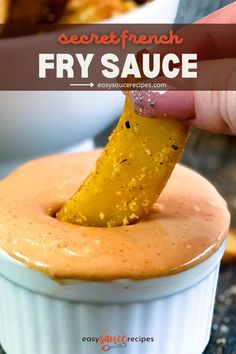 Crispy seasoned french fry being dipped into a creamy dipping sauce. French Fry Dip, Fry Dipping Sauce, Fry Dip, Fries Sauce, French Fry Sauce, Fry Sauce Recipe, Dressings Recipes, Dip Dip, Sauces Recipes