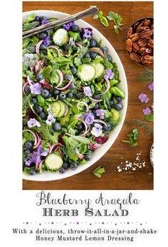 blueberry arugula heir salad with a delicious, throw - all - in - tart dressing