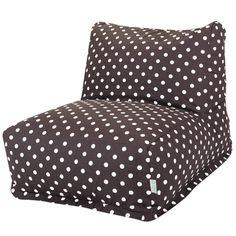 a black and white polka dot print chair