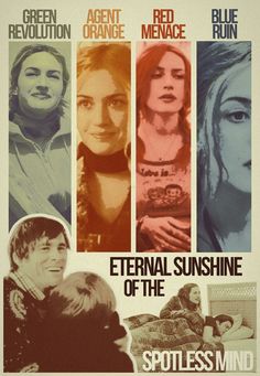 the movie poster for the film, eternal sunshine of the spotless mind is shown