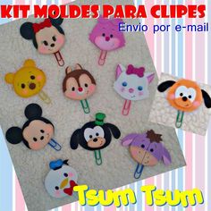 a group of mickey mouse and pluto mouse cupcake toppers with the words kit moldes para e - mail