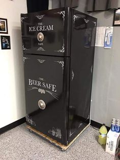 the ice cream safe has been painted black