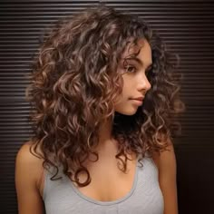 Chocolate Dye Hair, Balayage On Dark Brown Curly Hair, Mocha Brown Curly Hair, Chocolate Brown Balayage Curly Hair, Balayage Curly Hair Natural Curls Dark Brown, Chestnut Curly Hair, Curly Dark Brown Hair With Highlights, Curly Hair Color Ideas Balayage, Chocolate Brown Hairstyles