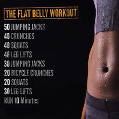 a woman's lower body with the words, the flat belly workout