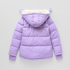 This Thereabouts heavyweight quilted puffer jacket for little and big girls will be her go-to during the chilly months thanks to its water-resistant properties, removable hood and pretty pastel color. It's made from a woven fabric and has long sleeves, a full-zip front, and side slip pockets. Style it with a sweater and jeans. Features: Water Resistant, Removable Hood, LinedClosure Type: ZipperNeckline: Hooded NeckPockets: 2 Side Slip PocketsSleeve Length: Long SleeveWarmth Factor: HeavyweightO… Sweater And Jeans, Purple Coat, Quilted Puffer Jacket, Pretty Pastel, Sweaters And Jeans, Puffer Jacket, Woven Fabric, Puffer, Coats Jackets