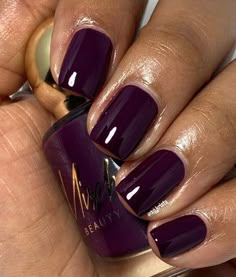 Mischo Beauty is Black-owned. This gorgeous 10-free, nontoxic nail polish is chip-resistant and formulated without toxic chemicals or carcinogens. Nontoxic Nail Polish, Plum Nails, Milky Nails, Nagellack Trends, Purple Nail, Her Nails, Metallic Nails, Fall Nail Art, Fall Nail Colors