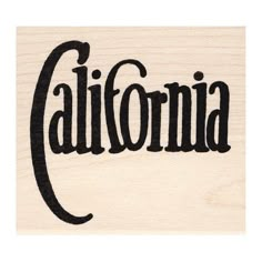 the word california written in black ink on a white background