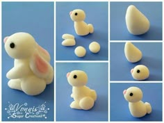 there are many different pictures of small plastic animals