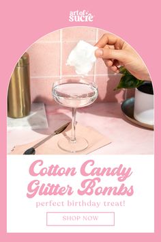 Looking for the perfect birthday celebration treat? Our collection of cotton candy glitter bombs are great for a birthday celebration. Bomb Drinks, Flavored Lip Gloss, Glitter Wine, Barbie Birthday