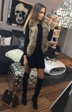 Comfy Outfits Winter, Winter Skirt Outfit, Pinterest Outfits, Outfits Casual, Winter Fashion Outfits, Thigh High Boots