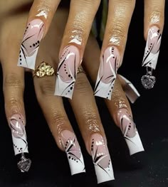 Early 2000 Nails, 90s Nails, Curved Nails, Simple Acrylic Nails, Glow Nails, French Acrylic Nails, Short Square Acrylic Nails