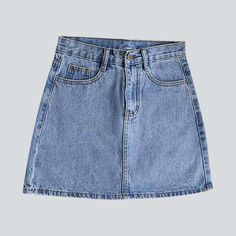 Be ready for an adventure with our high-waist casual denim skirt from the 2023 Summer Collection! With a fashion look and quintessential features. you'll be the envy of your friends and family.Distinctive Features You'll Love: Casual Style: Feel informal and stylish in this timeless look. Stonewashed: Enjoy the unique texture and look of this retro-inspired fabric. Mini Length: Show off your legs and keep cool in this flirty skirt. High-Waist: Feel secure and confident with this flattering waist High Waist Solid Denim Skirt, High-waisted Denim Skirt, Solid High-waist Denim Skirt, Solid Denim Skirt With Pockets, Trendy High Waist Solid Denim Skirt, Trendy Plain High-waisted Denim Skirt, Trendy Solid Denim Skirt With Pockets, Casual Medium Wash High Waist Denim Skirt, Casual High Waist Medium Wash Denim Skirt