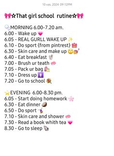 That girl school rutine How To Be A Clean Girl At School, School Morning Routine 6:00 Am To 7:30, That Girl At School, Get Ready For School Routine, That Girl Morning Routine School, That Girl School Morning Routine, That Girl School, Routines School