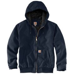 Men's updated active jac that's dependable and durable.An update to one of our most popular Active Jacs, the J130, this men's jacket was designed using feedback from our Carhartt Crew. Every detail, from the hood drawcords with cord locks to the updated zFeaturesHeavyweight, 12-Ounce 100% ring-spun washed cotton duckQuilted nylon lining for easy on and off; 80g 3M™ Thinsulate™ featherless insulation for warmth without the weightCarhartt-strong, triple-stitched main seamsCordura®-reinforced sleev Winter Fitness, Shuffles Cutouts, Men Fashion Summer, Trucker Jacket Men, F Men, Jackets Sweaters, Carhartt Men, Dream Things, Duck Jacket